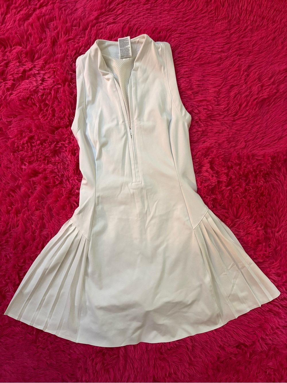 Athleta White Sleeveless Pleated Tennis Dress